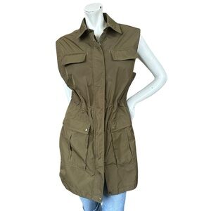 Athleta Moss Olive Green Zip Front Boundless Outdoor Hiking Vest Size Small